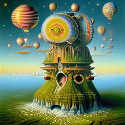 many animals dancing in the sky, Jacek Yerka