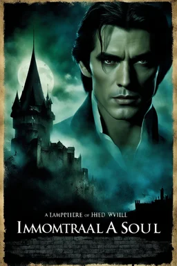 Movie Poster -- "Immortal Soul," - After witnessing the murder of his wife, at the hands of an evil vampire, he vows to avenge her death even if it takes him to the end of time, but he must become that which he loathes the most, a vampire. The evil vampire lures him to his castle, where he imprisons him, tortures him, and ultimately turns him. But he, still vowing to avenge his wife's death, escapes the vampires clutches to fight another day. Starring Paul Stanley and Stephen Rae