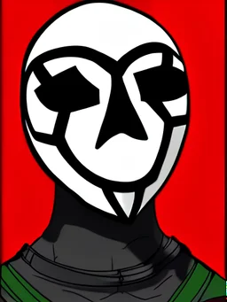 Creepypasta OC animated survivalist with a black mask red hair