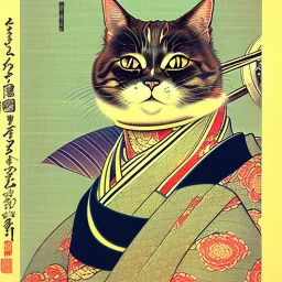 Ukiyo-e Style ,cute cat