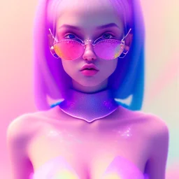 girl in a pastel kawaii dreamscape