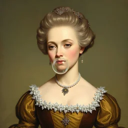 Peinture de Marie-Antoinette avec une bulle de chewing-gum