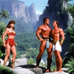 Tarzan and his family traveling all over the world starting with New York [art by Russ Meyer, Jason and the Argonauts (1963)] Joe Lara as Tarzan, Olivia d'Abo as Jane Porter and Gordon Griffith as child Korak