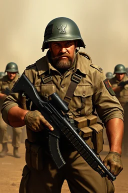 1950 mad heavy bad ass soldier photo concept character