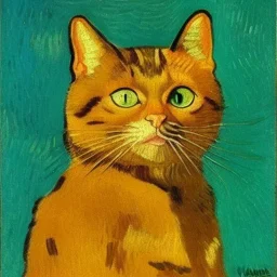 Portrait of a cat by Van Gogh