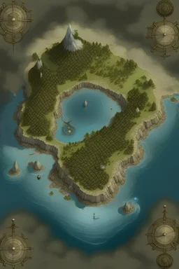 DND battle map, island
