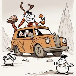 Fred Flintstone meets Harry Potter.