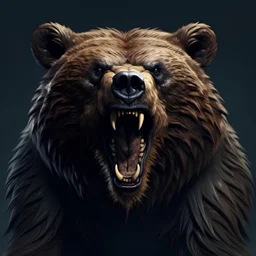 Generate an image of a wild angry bear called "Baldir, Nature's Fury"
