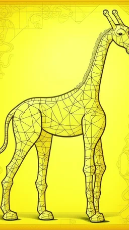 A light yellow light elemental giraffe designed in ancient Egyptian hieroglyphics painted by MC Escher