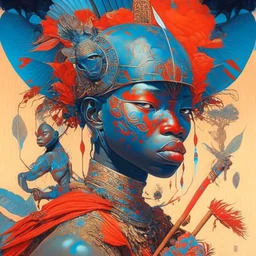 dream of portrait of warrior africa by james jean