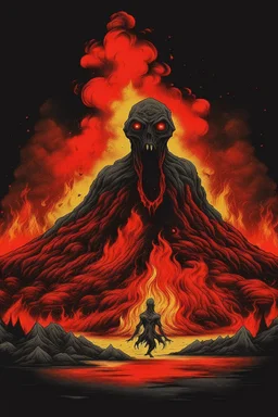 volcano demon comes out of the ground