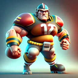 Cartoon of a full-body 4k football player