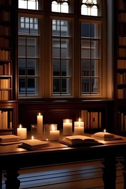 Library floating candles candlelight glass window