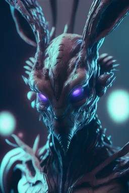 Bunny man humanoid alien,hyper detailed, digital art, trending in artstation, cinematic lighting, studio quality, smooth render, unreal engine 5 rendered, octane rendered