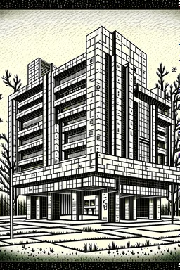 illustration in slavic brutalism style. Eastern Europe, Ukraine