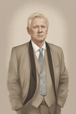 Portrait of a blonde germanic 60 year old male politician by Neale Worley