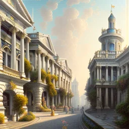 White city, Town Cliff on sea,Neoclassical architecture,Vignola classicism+palladio+ colourful town+liveable street+beautiful Metropolis+detailed facades+tiles rooftops+green city,uphill road,trees on walkway,elegant avenue, biopunk+alphonse mucha, greg rutkowski,matte painting, cryengine, hyper detailed, felix kelly, fantasy art, seb mckinnon"