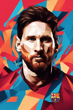 Craft logo with showing messi, cubism style