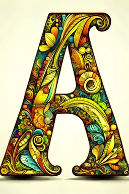 The letter A made out of various artistic designs