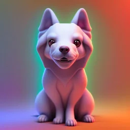 isometric clean art of super cute dog, soft lighting, soft pastel gradients, high definition, 3d icon clay render, blender 3d