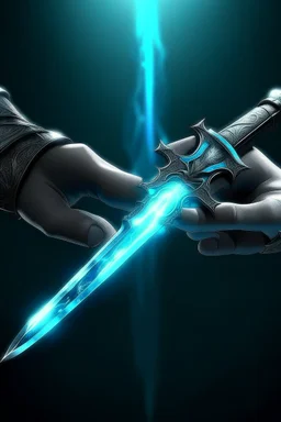 A two hands sword with blu magical energy