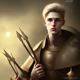 young blonde boy, magic, fantasy, medieval