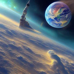 Earth floating in space like a trippy donut dripping highdetail soft coloring ultra hdr vivid.dream