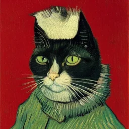 Portrait of a cat by Van Gogh