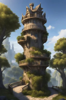 fantasy tower with balcony