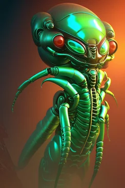 Alien beetle, 8k resolution, intricate details, ornate details, soft lighting, vibrant colors, retroanime, masterpiece, intricate