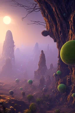 alien STRANGE WORLDS, 8k, finely detailed, photo realistic.