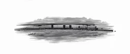 sideview of old western railway track, overcast sky, fields in background, illustration from photo reference, add detail and realism