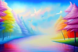 beautiful dream, mystical, Oil paints, painting, high quality, masterpiece, pastel colors,