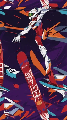 Evangelion anime pattern for snowboard