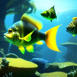 cute fish, 8k resolution, ultra hyperdetailed, Unreal Engine 5, very small details, realistic, normal colours, realistic lighting, complex 3d render, cinema 4d