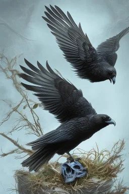 Dead nature. Dead raven