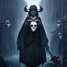 Skulls Queen, raining, raiven,