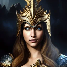 ultra detailed fullbody Portrait in oil on canvas of a beautiful busty woman with Skyrim Dragon priest mask and armor,extremely detailed digital painting, extremely detailed face,crystal clear Big eyes, mystical colors ,perfectly centered image, perfect composition,rim light, beautiful lighting, 8k, stunning scene,extremely sharp detail, finely tuned detail, ultra high definition raytracing, in the style of robert e howard and pablo oliveira and Ken Kelley and Ohrai Noriyoshi and Simon Bisley