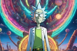 Rick in 8k realistic anime drawing style, Rick and morty world, close picture, neon, intricate details, highly detailed, high details, detailed portrait, masterpiece,ultra detailed, ultra quality
