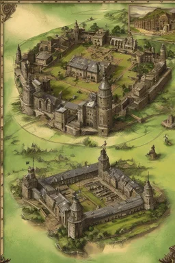 battle map dnd victorian military base in a canions