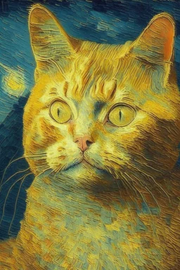 Portrait of a cat by Van Gogh