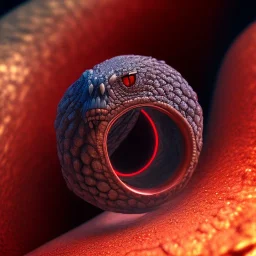 ouroboros as stone ring with red diamond eyes, sculpture, photorealistic, 8k,UHD, ray traicing,macro lens, sharp focus, hyper detail, sparkle, 800mm