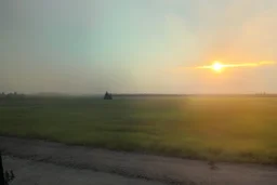 Hazy sunset in Alberta