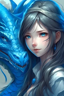 Dragon girl with blue eyea