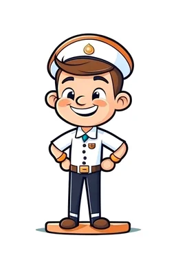 simple cartoon sailor on wooden ralf clipart image animated style on white background