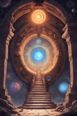portals to many diverse dimensions stacked coming from a beam dnd themed