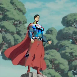 Superman T-posing on Jesus Christ