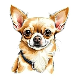 funny Chihuahua illustration, white bckground