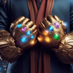 Two infinity gauntlets contain six infinity stones, one of which is made with nano In the hands of a powerful man