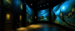 A giant radiant blackish blue theatre painted by Vincent van Gogh